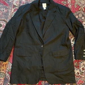 Linen blend oversized blazer